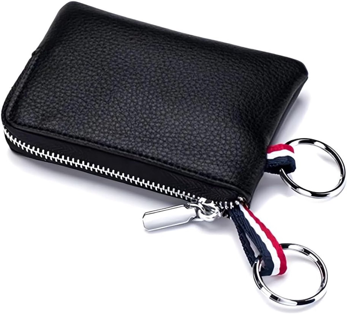 Portemonnee zwart leer - multifunctioneel - met sleutelhanger - perfect voor organisatie - ShopVlot