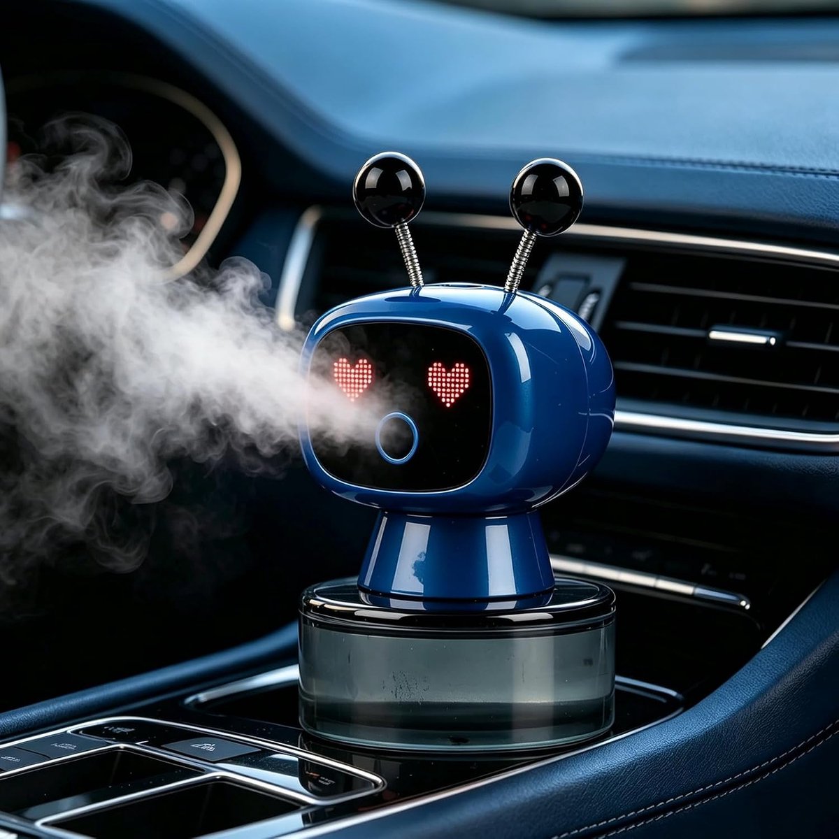 Slimme automatische auto-luchtverfrisser - 4 instelbare standen - Oplaadbare aromadiffuser - Autogeur - Autogeurornament voor middenconsole - Smart Start/Stop - Blauw