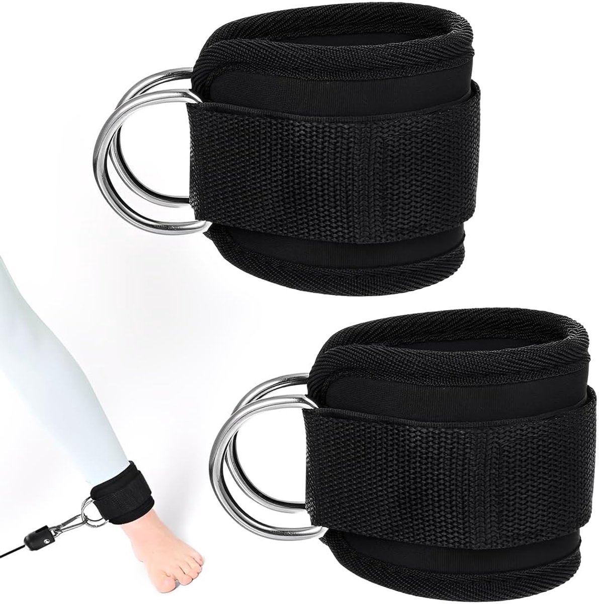 Voetlussen voor fitness training - 2 stuks - D-ring ontwerp - Voor veelzijdige training - SnelShoppen