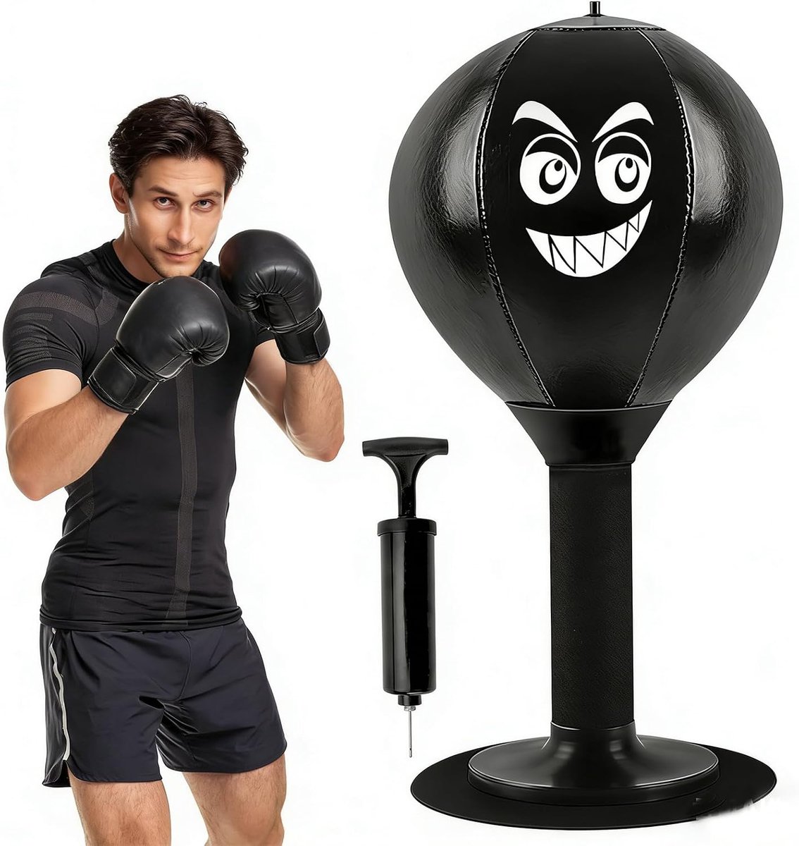 Tafel Bokszak Punching Ball - Met Zuignap en Veertjes - Stressverlichting voor Thuis en Kantoor - SnelShoppen