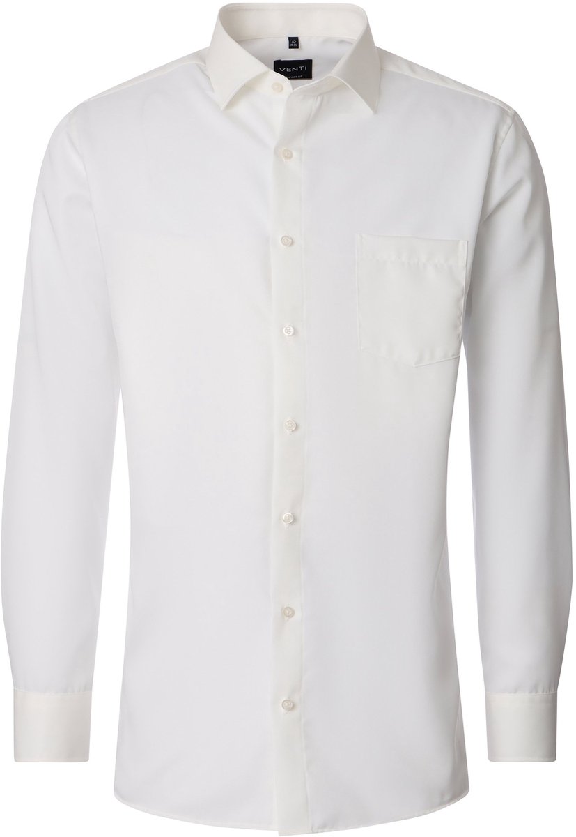 VENTI modern fit overhemd - twill - wit - Strijkvrij - Boordmaat: 41 (EU maat: L)