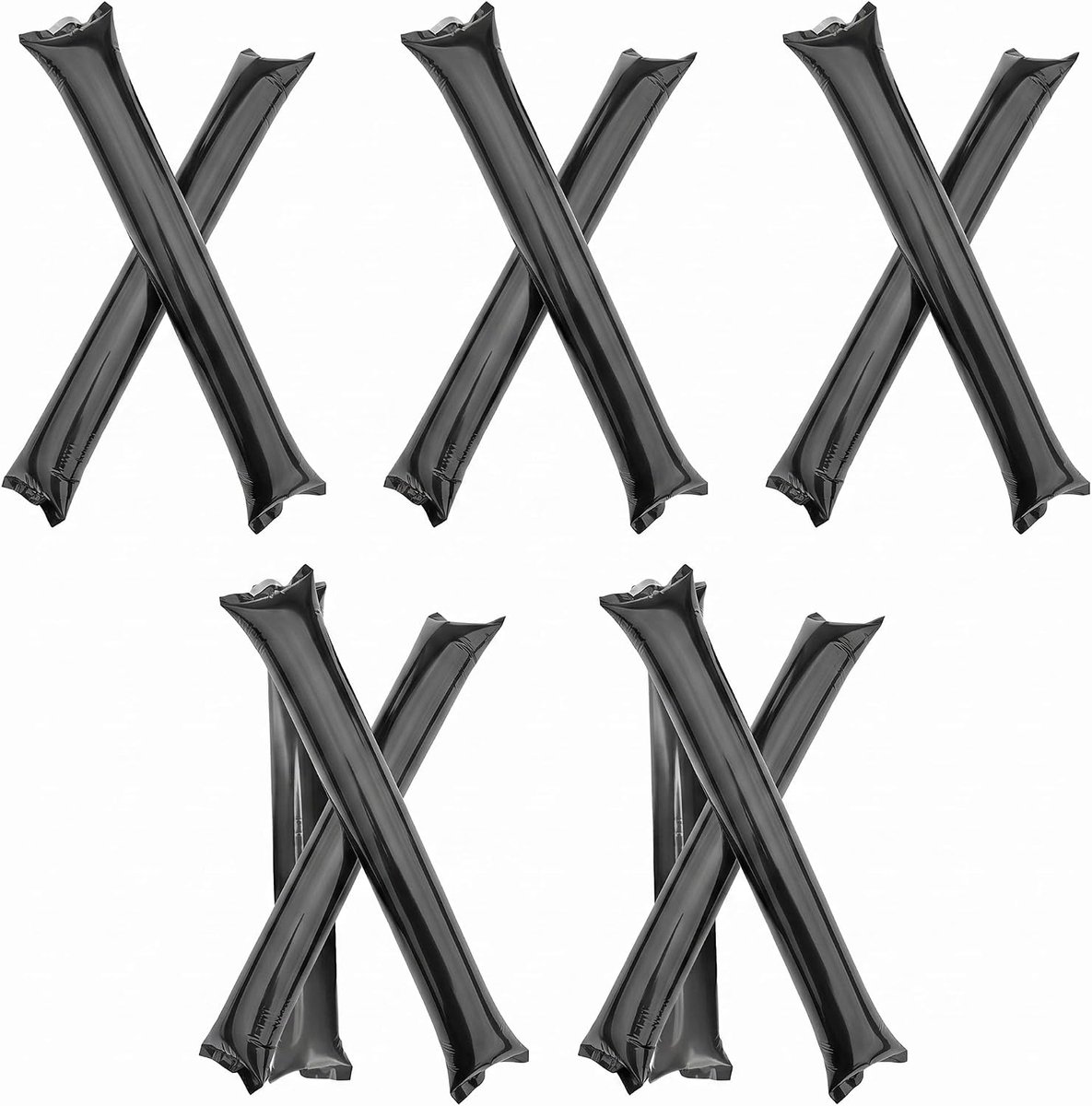 Opblaasbare stokken set van 10 - 60 x 10 cm - dik plastic - voor het aanmoedigen van teams - SnelShoppen