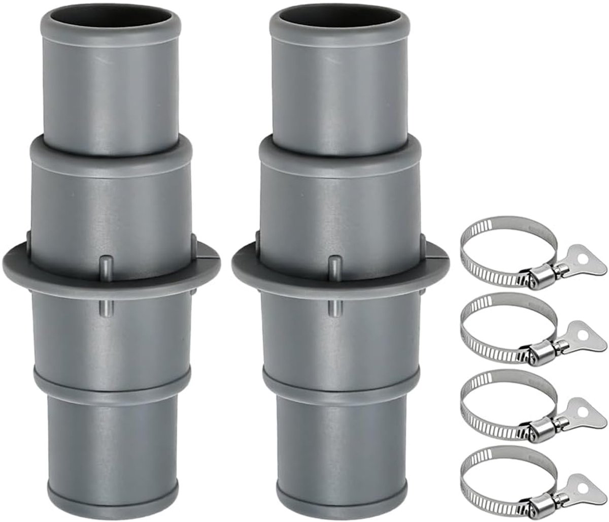 Pool Schlauchverbinder 38mm op 32mm - PVC materiaal - met 4 Rvs Schlauchschellen - ideaal voor tuinpoolleidingen - SnelShoppen