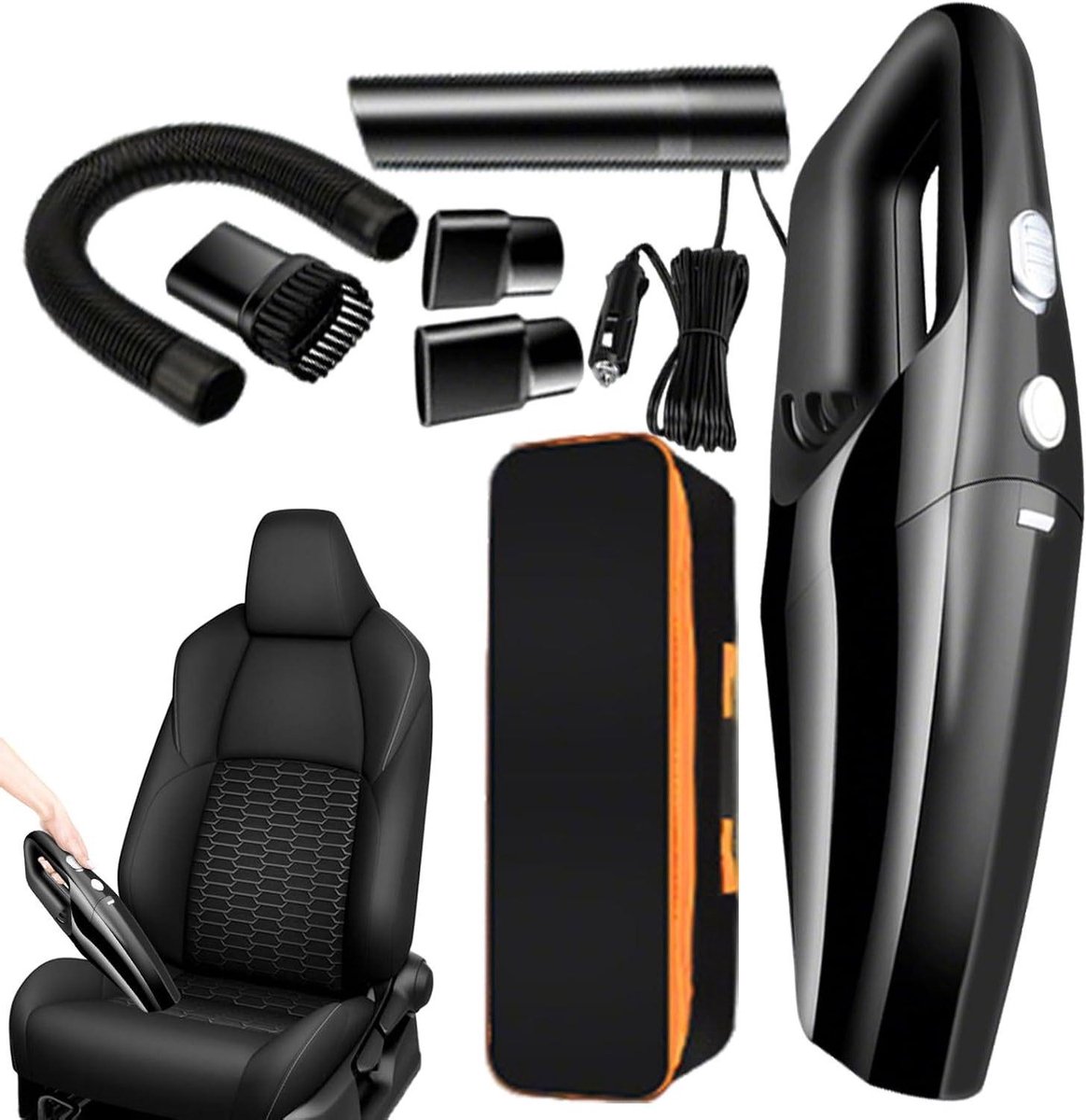 Handstofzuiger Auto - Draagbare Stofzuiger - Auto Reinigen - 9000Pa Zuigkracht - 30.5 cm - Zwart