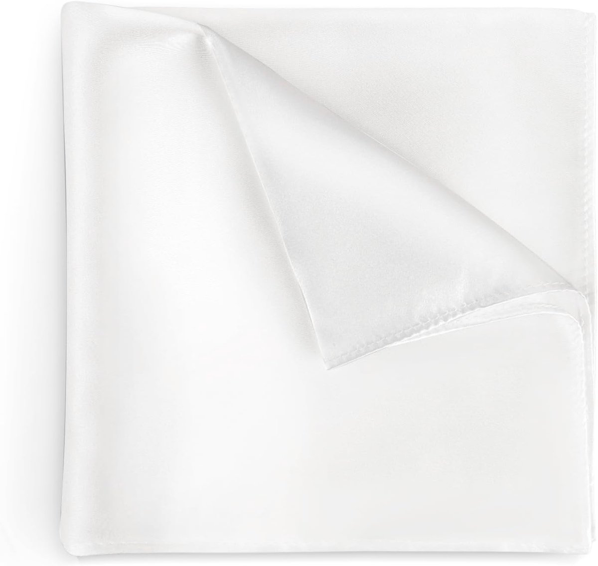 Zakdoek 34x34cm - 100% zijde - elegant wit - perfect voor bruiloften - ShopVlot