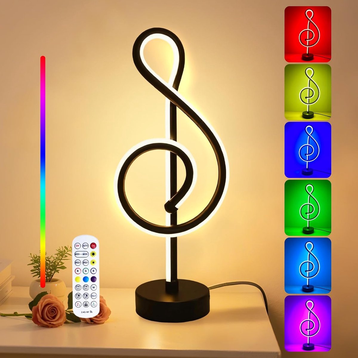 LED Bedlamp Modern Spiralen - Dimbaar - Muzieksynchronisatie met Afstandsbediening/App - ShopVlot