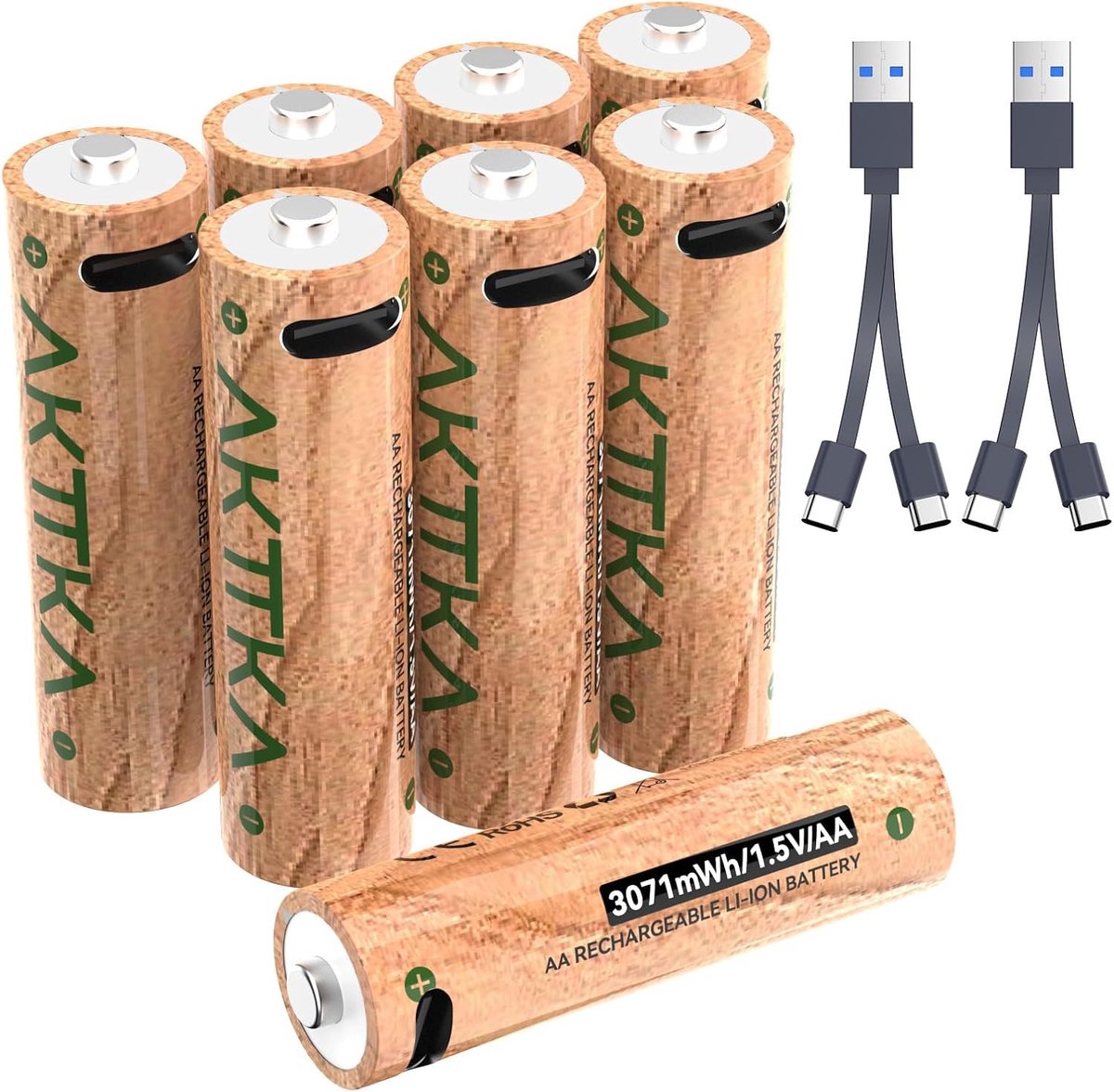 AA Lithium Batterijen Pack van 8 - Type C Oplaadbaar - 3071mWh/1.5V - Ideaal voor Speelgoed en Afstandsbedieningen - ShopVlot