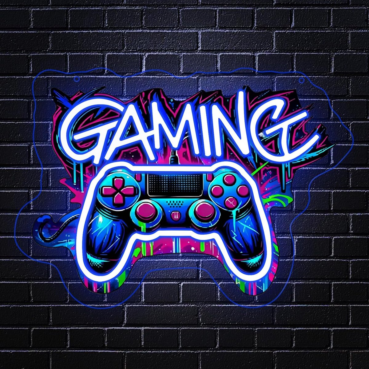 Gaming neon bord - Game controller wanddecoratie - LED licht voor speelkamer - Creëer een unieke sfeer - ShopVlot