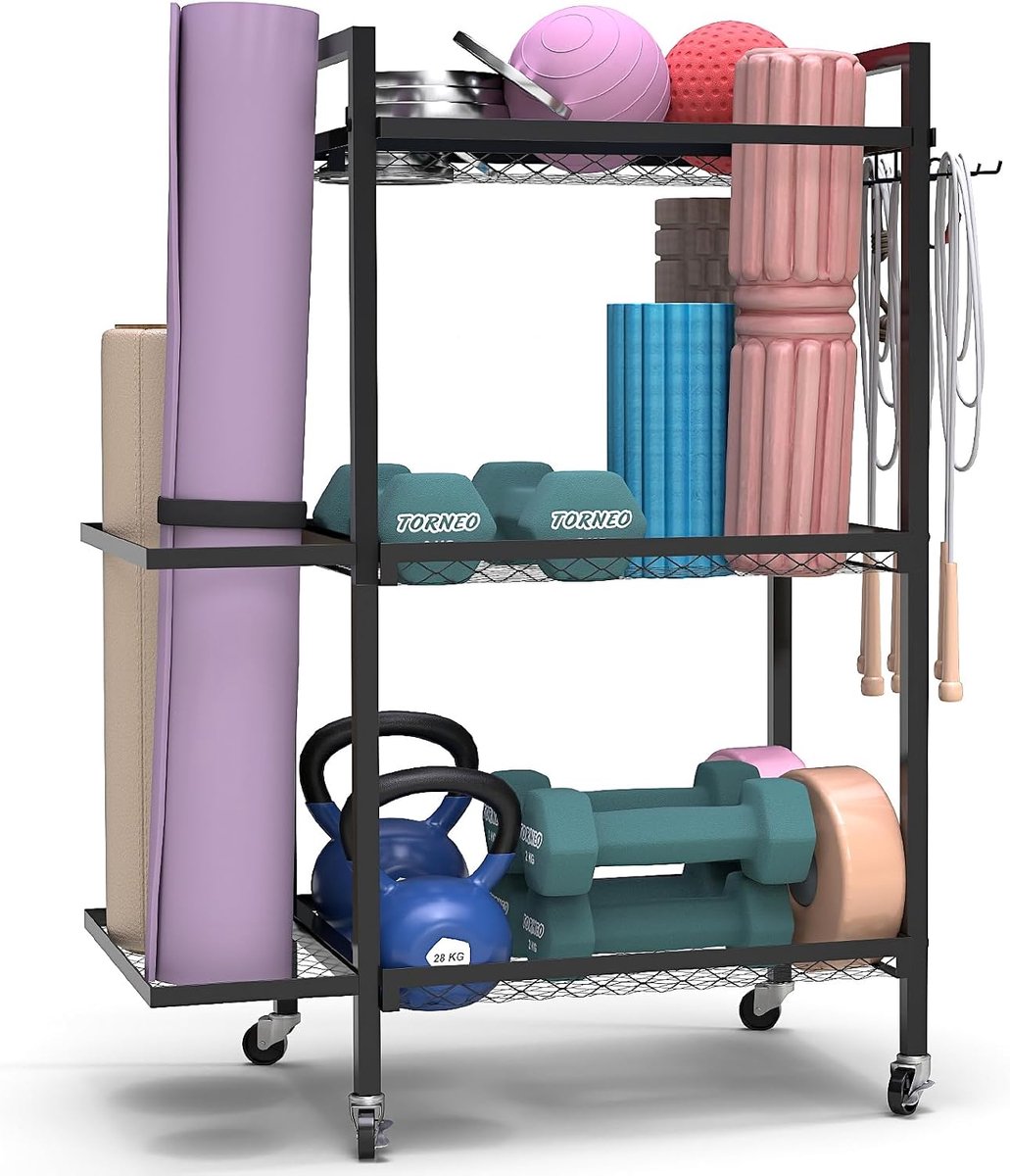 Yoga Mat Opbergrek - Mobiel met 360° wielen - Voor yoga matten en fitnessaccessoires - Altijd georganiseerd - ShopVlot
