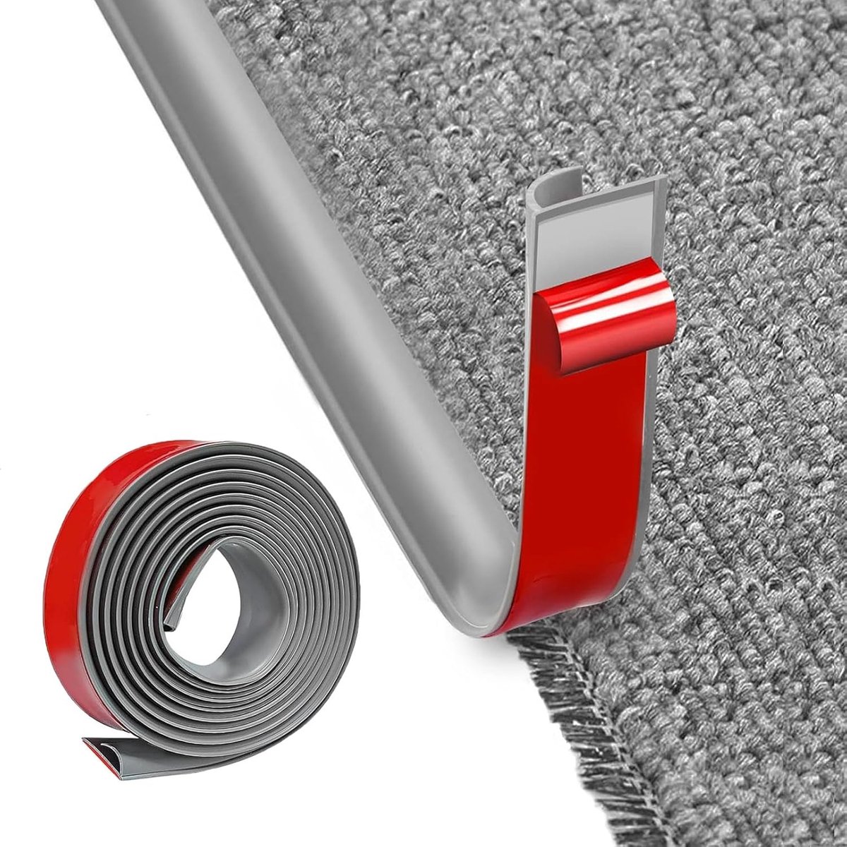 Drempelstrip zelfklevend 3.5cm x 5m - Grijs houtlook - Eenvoudig te snijden - Voor deur- en trapovergangen - ShopVlot
