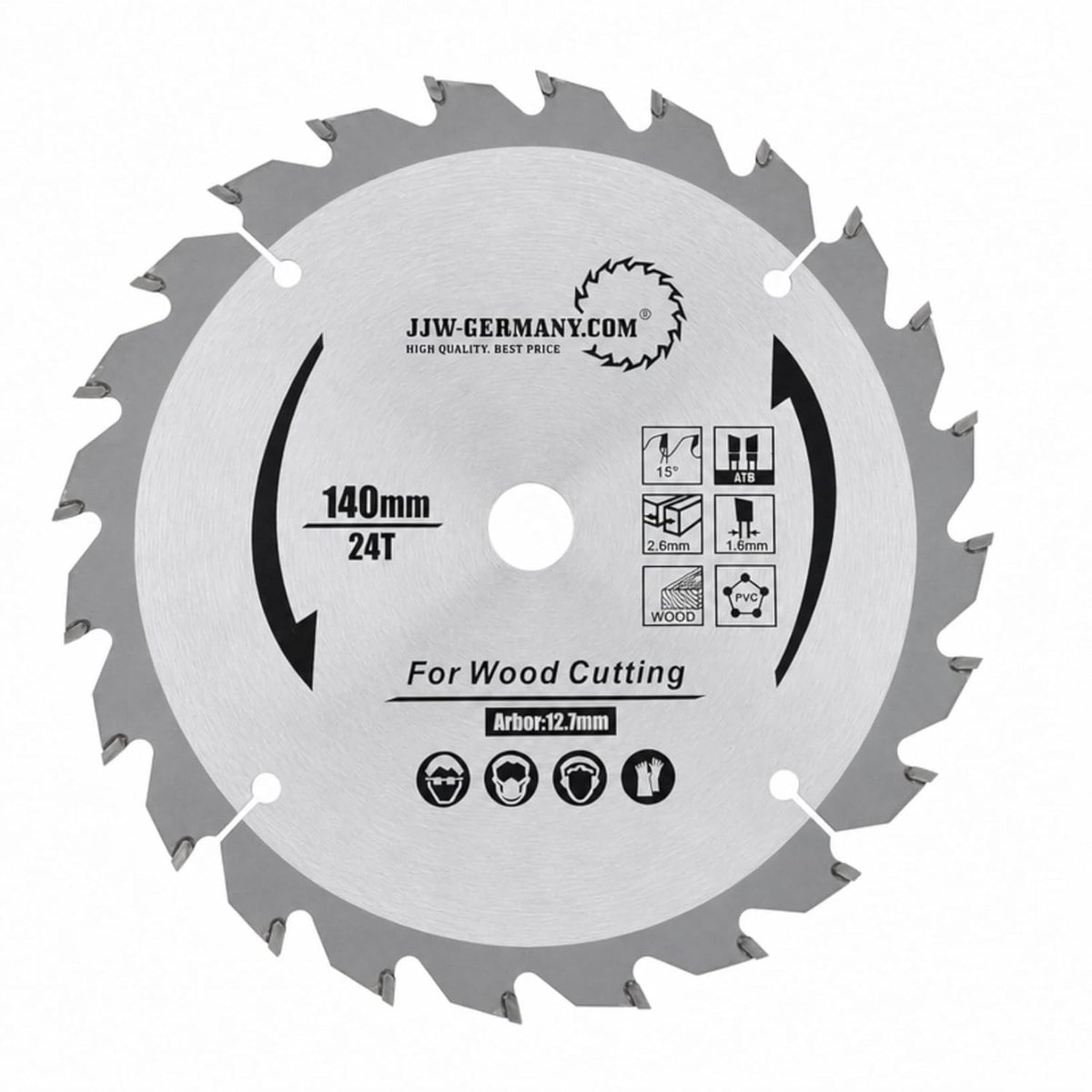 Cirkelzaagblad 140 x 12,7 - 24 tanden - Hardmetalen kwaliteit - Geschikt voor houtbewerking - ShopVlot