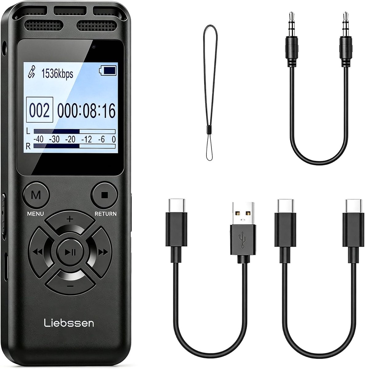 Digitale spraakrecorder met ruisonderdrukking - 8G HD-opname - één aanraking - ideaal voor interviews - ShopVlot