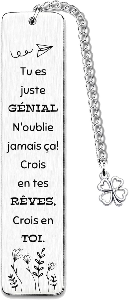 Bladwijzers set - 13 cm - metalen met Franse citaten - inspirerend cadeau voor vriendinnen - ShopVlot