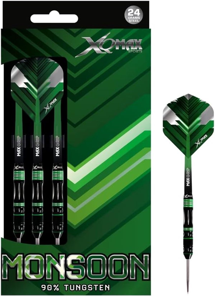 Darts 26g - 90% Tungsten - groen/zilver ontwerp - perfect voor precisie - ShopVlot