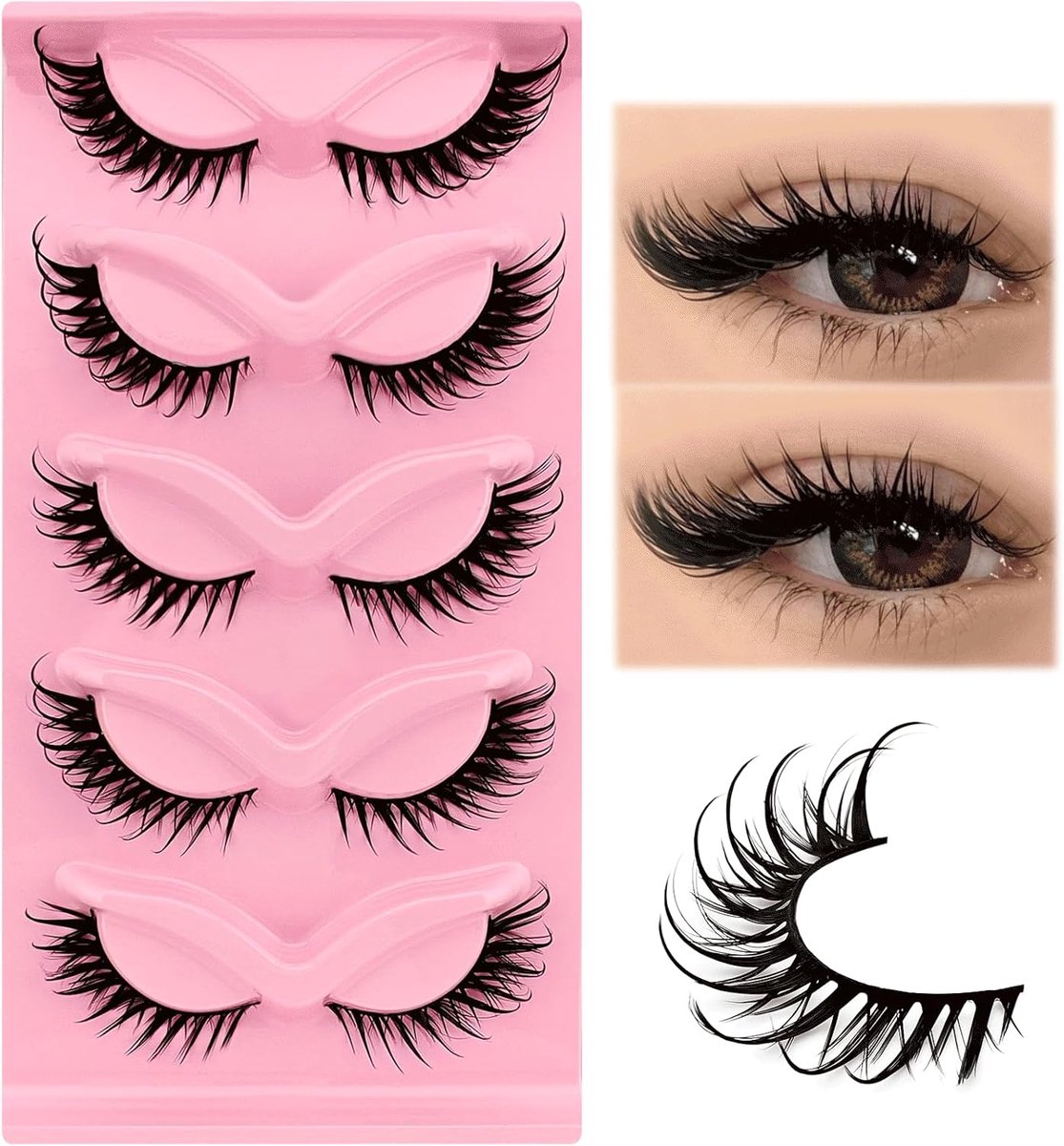 Wimperextensions Wet Look - 18mm Lange Krullende Wimpers - Dramatische Fox Eyes - Voor een Aantrekkelijke Oogvorm - ShopVlot