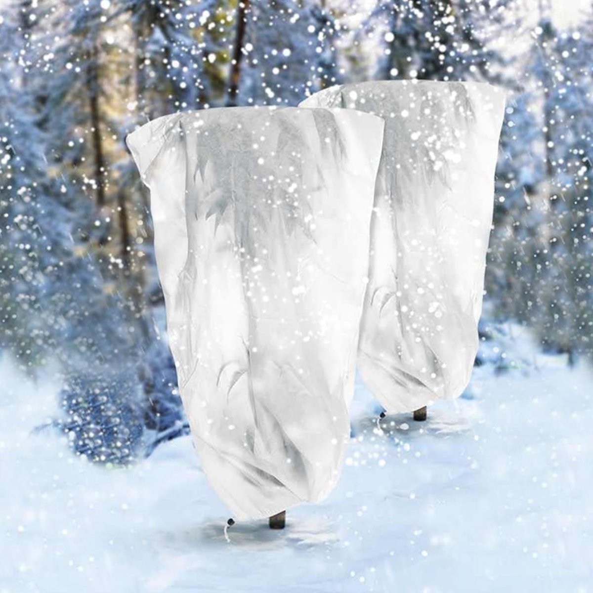Wintertarpaulin 80 x 100 cm - Herbruikbaar - Met rits en koord - Bescherming voor planten - ShopVlot