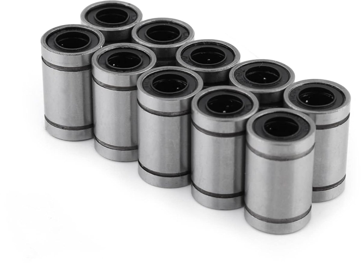 LM8UU lineaire bewegingslagers 8 mm - 10 stuks - hoogwaardig staal - voor 3D-printers en CNC-machines - ShopVlot