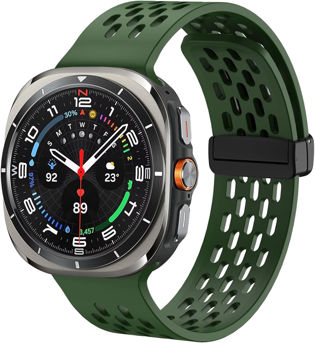 Horlogeband voor Samsung Galaxy Watch Ultra 47 mm - Magnetisch Silicoon - Waterdicht - Comfortabele Pasvorm - ShopVlot