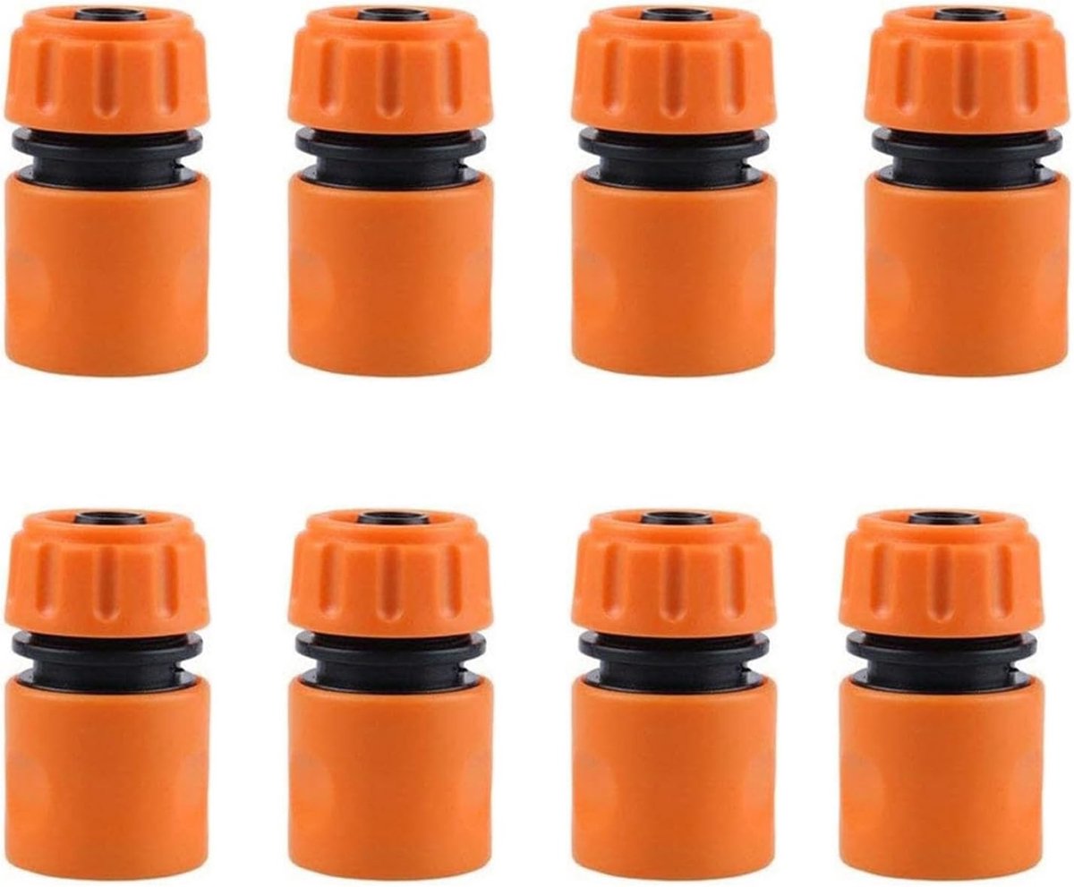 Tuinslang aansluitingen set van 8 - 1/2 inch kunststof - lekvrije verbinding - ideaal voor tuinbeheer - ShopVlot