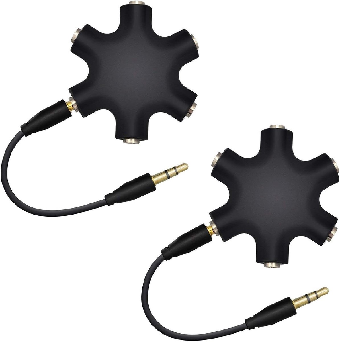 Hoofdtelefoon splitter 5 uitgangen - 3.5mm audio splitter kabel - compact en duurzaam - deel muziek met vrienden - ShopVlot