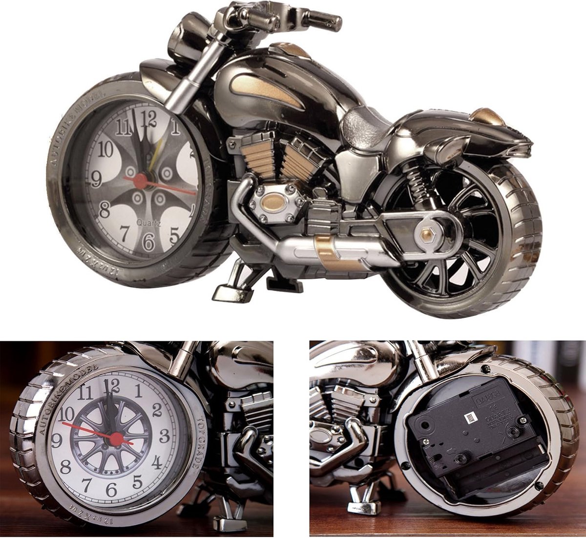 Motorcycle Alarm Clock - Retro stijl - Uniek motorontwerp - Perfect voor kantoor en thuis - ShopVlot