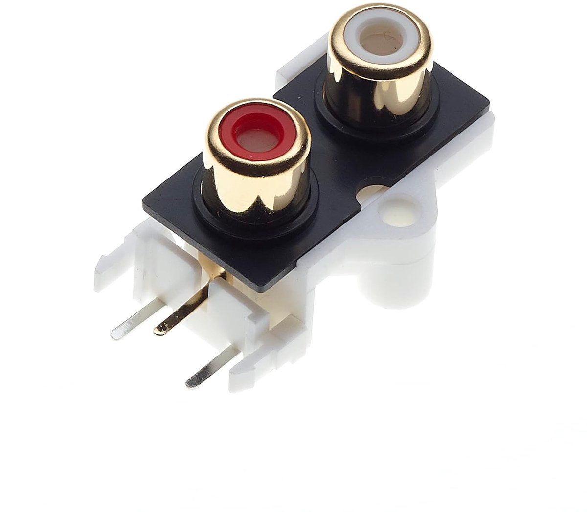 Phono Socket 2x - Goudgeplateerde Contactdelen - PCB RCA Female Jack 4 Pin - Voor Audio en Video Verbinding - ShopVlot