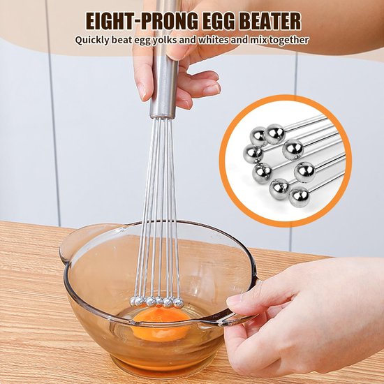 Handmixer RVS 25,5 cm - Set van 2 - Duurzaam en roestvrij - Perfect voor kloppen en mengen - ShopVlot — afbeelding 3