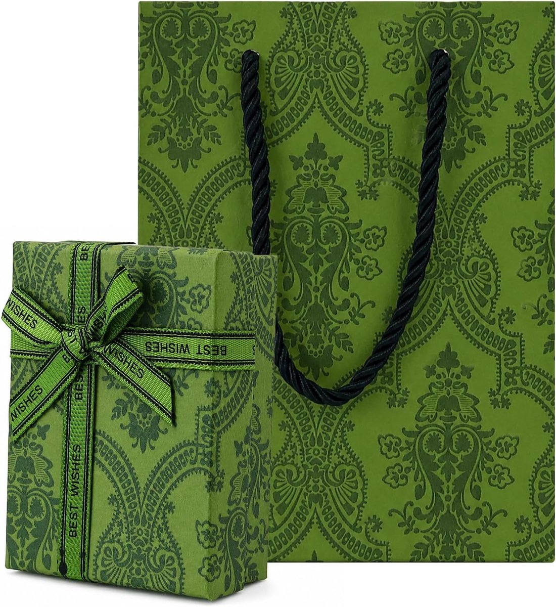 Geschenkdoos met deksel - kleine set - intens groen papier - elegante presentatie voor verjaardagen - ShopVlot