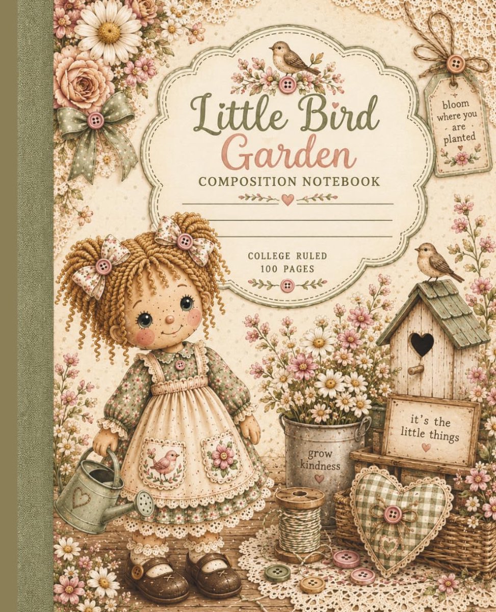 Schrijfblok A4 - gelinieerd - Little Bird Garden - ideaal voor school of thuis - ShopVlot