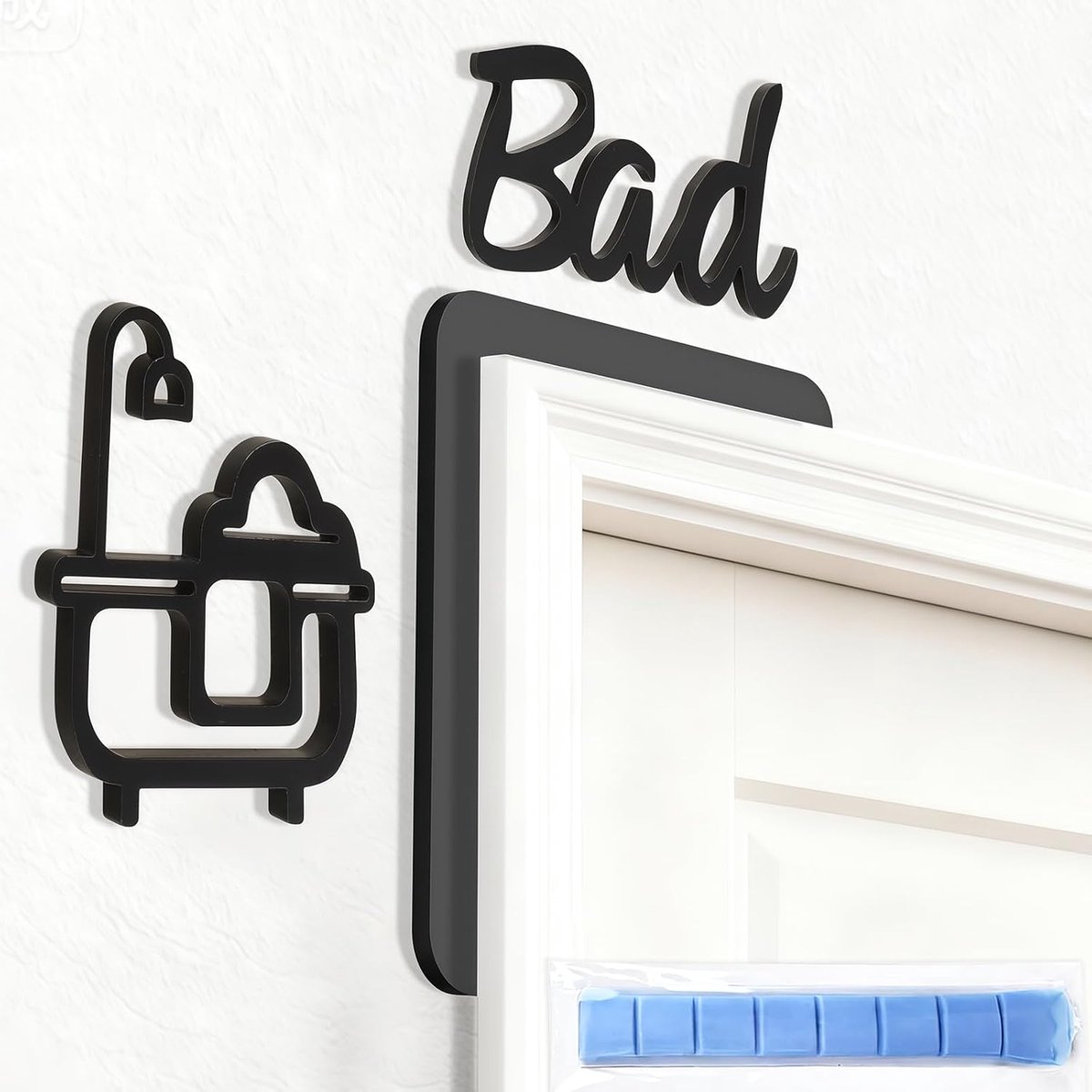 Badkamerdecoratie muurset - zelfklevend en duurzaam - moderne lettering - perfect voor thuis of werkruimtes - ShopVlot