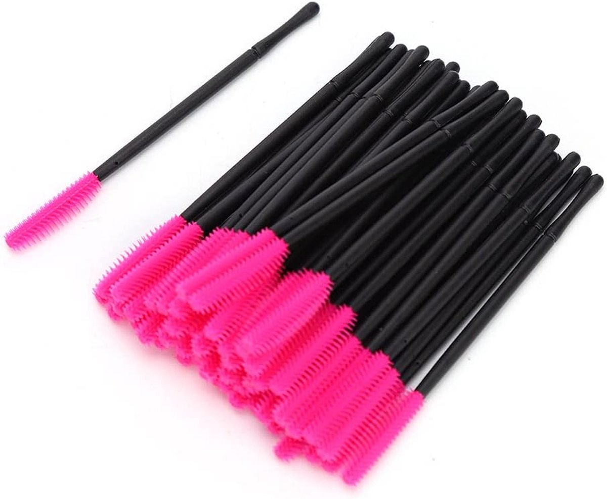 Wimperborstels 200 Stuks - Wegwerp Mascara Applicators - Rood Roze - Perfect voor make-up toepassingen - ShopVlot