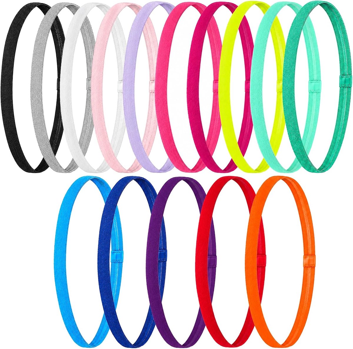 Sporthoofdbanden 15 stuks - Antislip elastisch - Dun en comfortabel - Ideaal voor fitness en yoga - ShopVlot