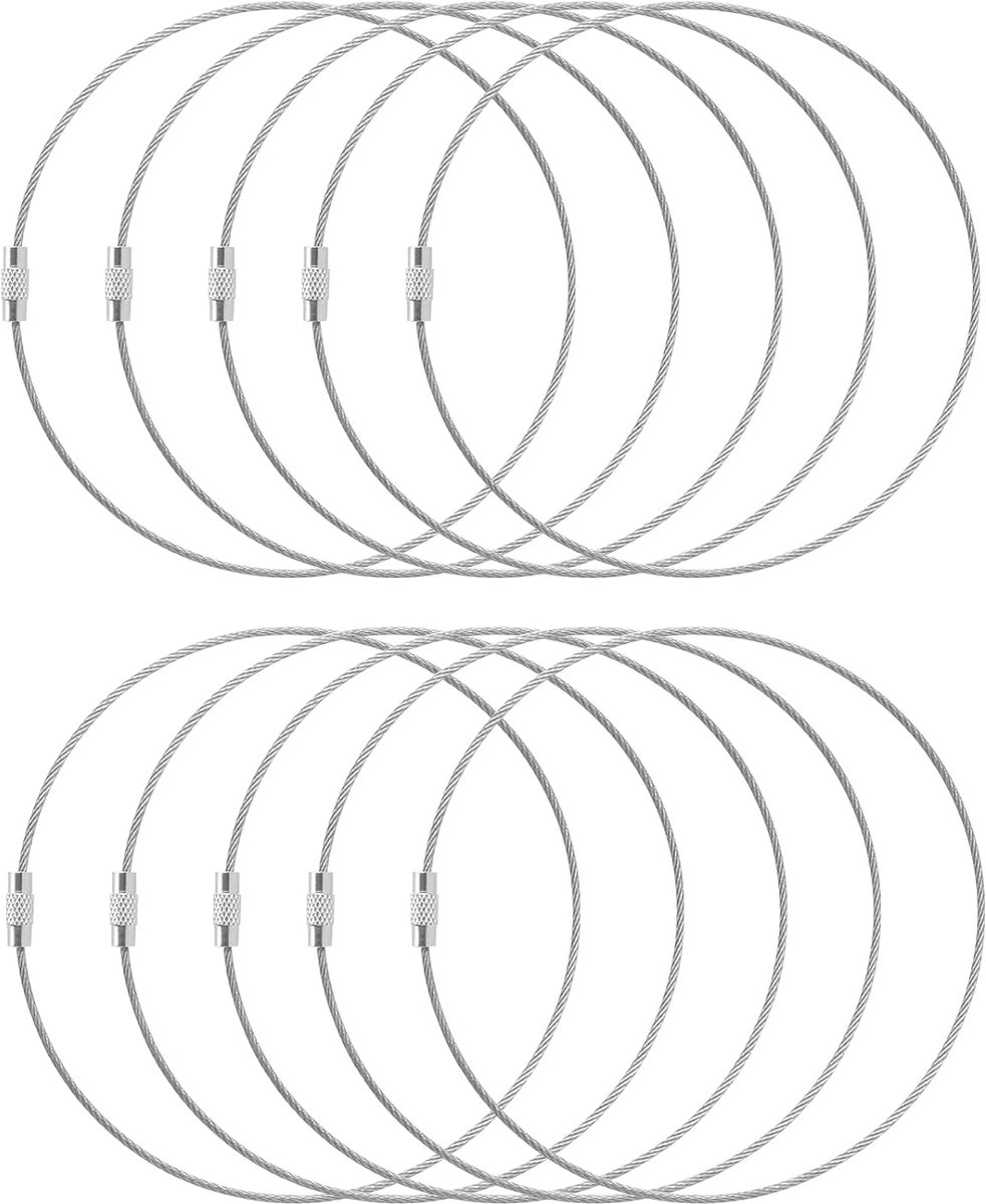 Grote sleutelhangers 300mm - roestvrij staal - connecteerbare ring - ideaal voor zware lasten - ShopVlot