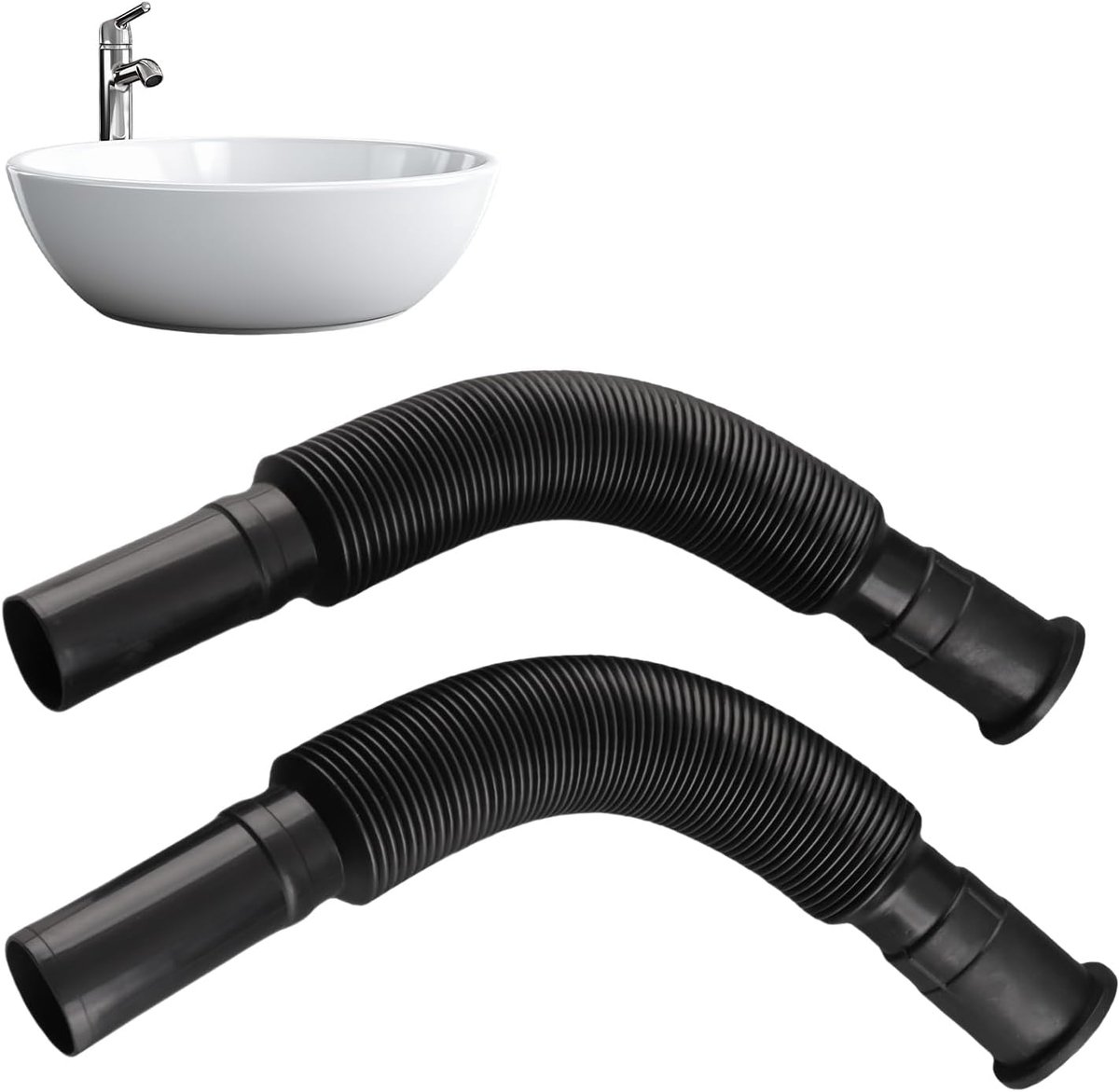 Afvoerslang 31/32 mm - Flexibel en uitrekbaar - Geschikt voor 3 cm afvoerputje - Ideaal voor keuken - ShopVlot