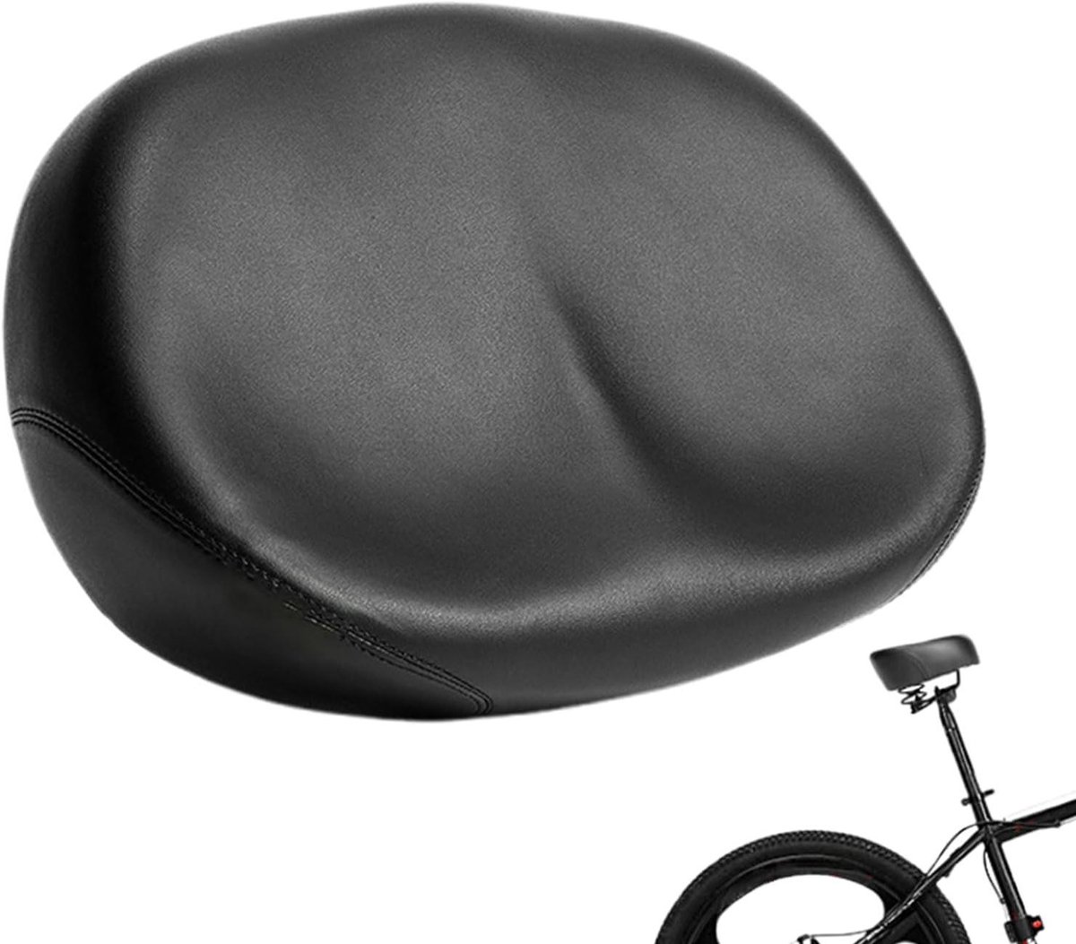 Fietszadel Kussen - Zadelovertrek Fiets - Comfortabel Fietsen - Schokabsorberend Schuim - 25 x 22 x 9 cm - Zwart