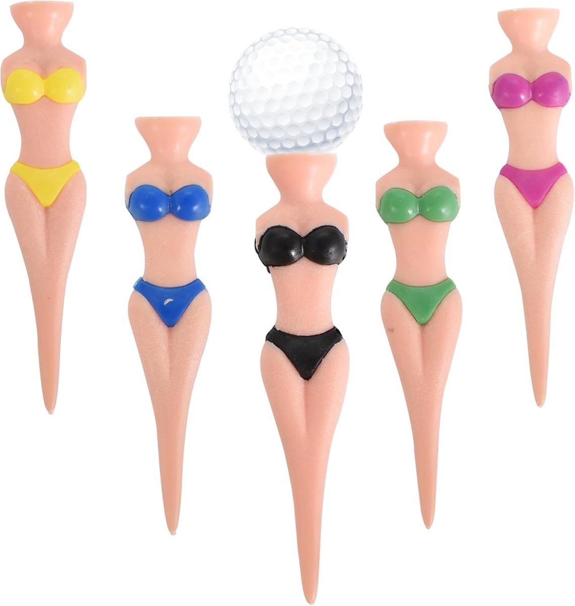 Golf tees 76mm - plastic - grappige ontwerpen - ideaal voor trainingssessies - SnelShoppen