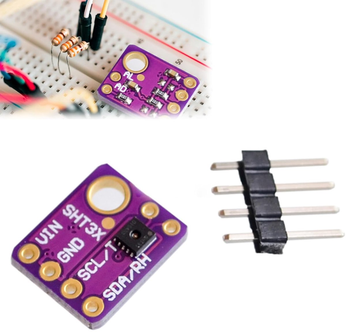 Digitale vochtigheidssensor SHT31-D - Temperatuur- en vochtigheidssensor - I2C-interface - Nauwkeurige metingen - SnelShoppen