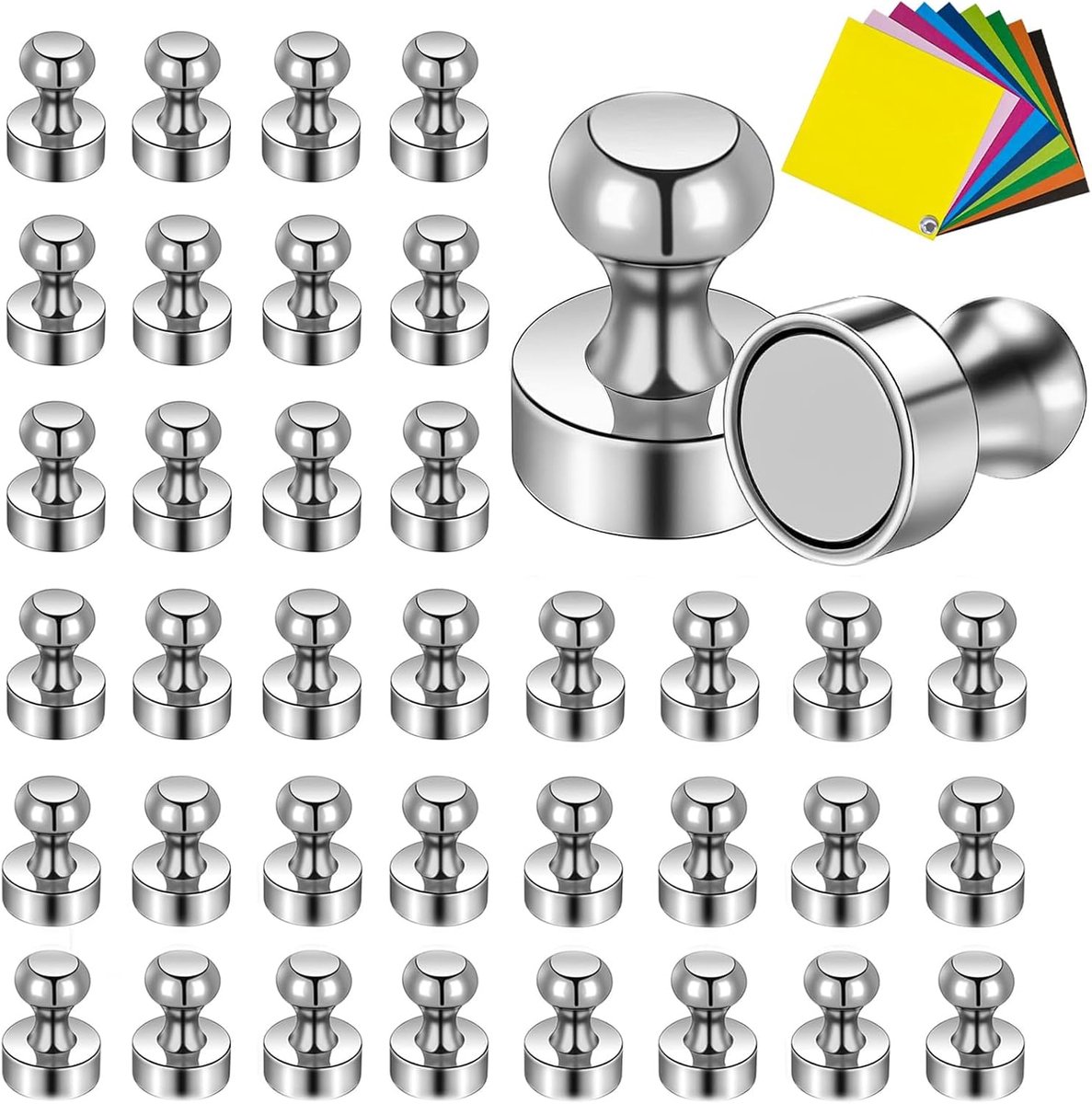 Neodymium magneten 12 x 16 mm - extra sterk - roestvrij met coating - ideaal voor koelkast en whiteboard - SnelShoppen