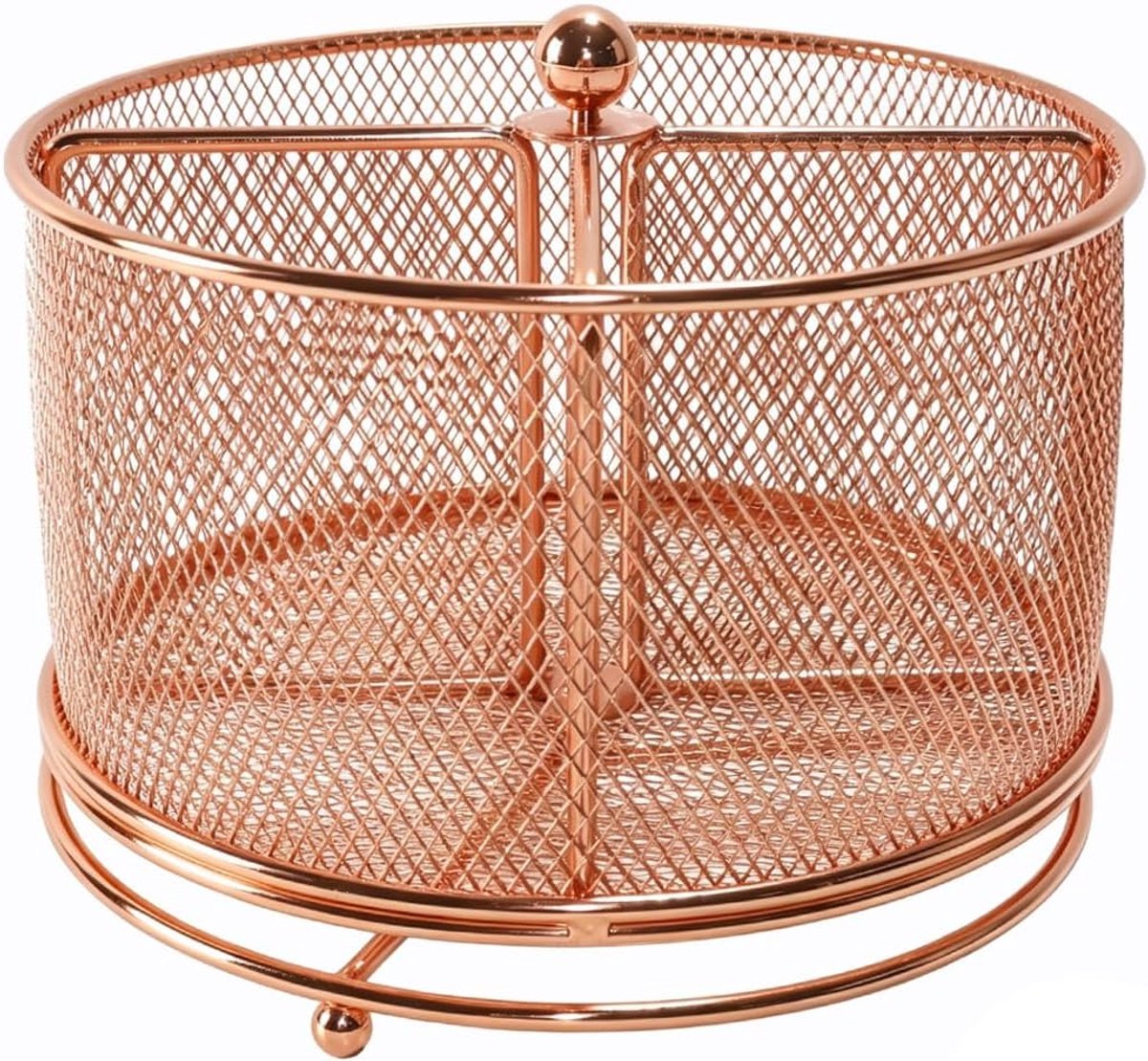 Bestekhouder 4 compartimenten - rotatieve caddy - zilverwerk rose gold - voor feesten en buffetten - SnelShoppen