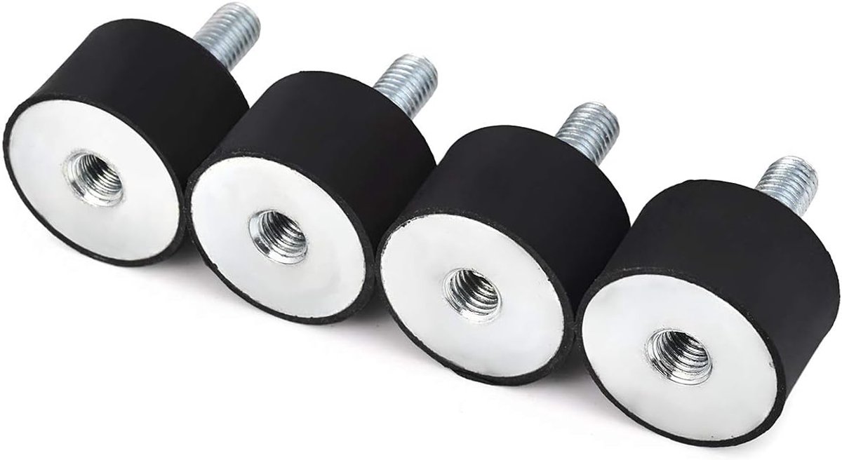 KZQ 4-delige rubberen schokdemperset - Rubberen isolatiebeugel - M8 - Silent Block - Bufferblok - Geschikt voor luchtcompressoren, dieselmotoren, benzinemotoren en waterpompen