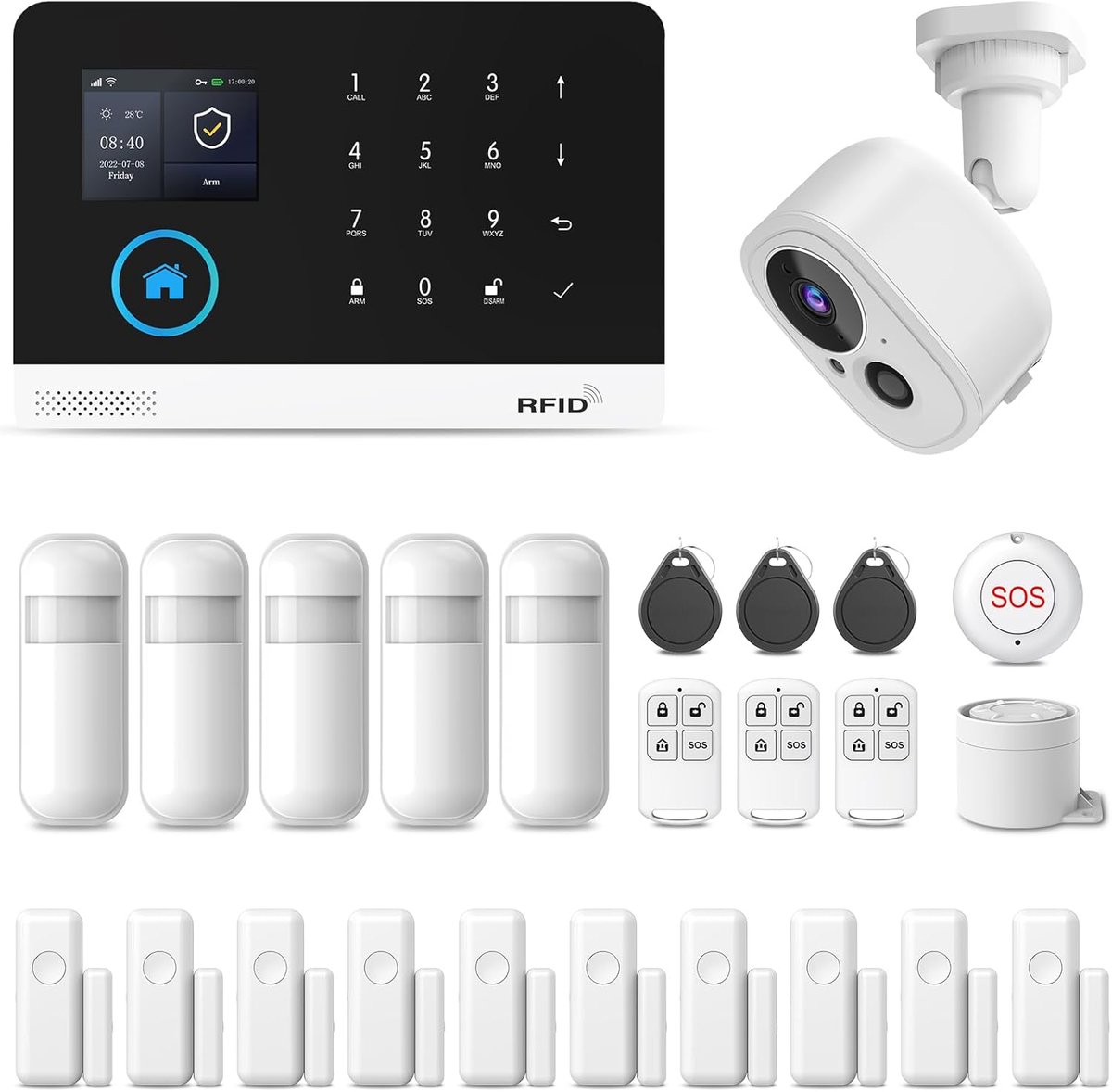 Alarm systeem WiFi/GSM - Smart alarm voor huis - Werkt met Alexa - Beveiliging voor deur en raam - SnelShoppen