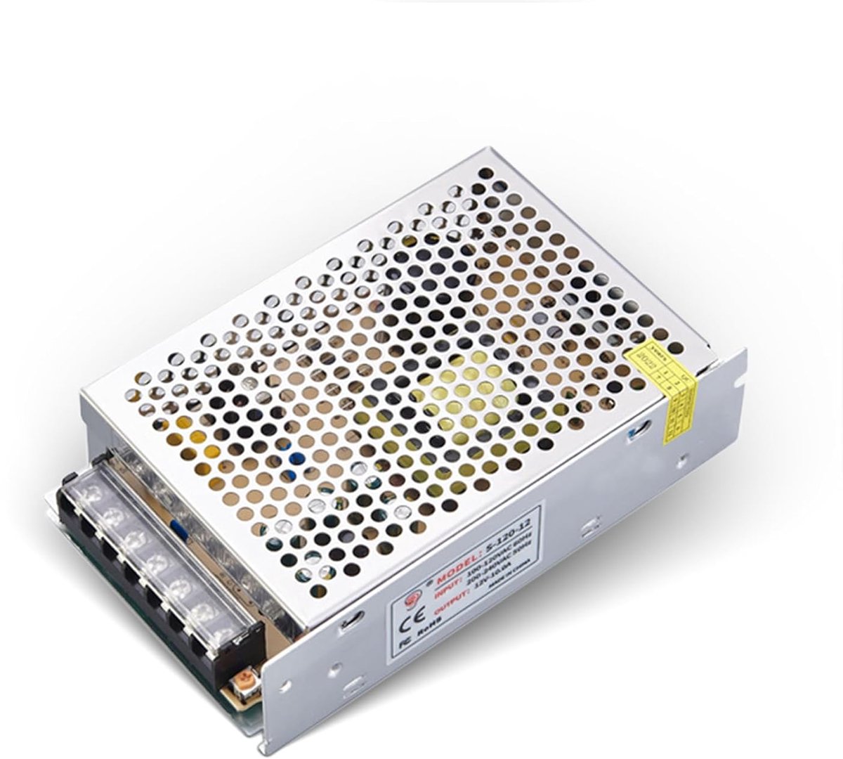 Schakelvoeding 12V 10A - Aluminium - 120W LED Transformator - Ideaal voor LED Stripverlichting - ShopVlot