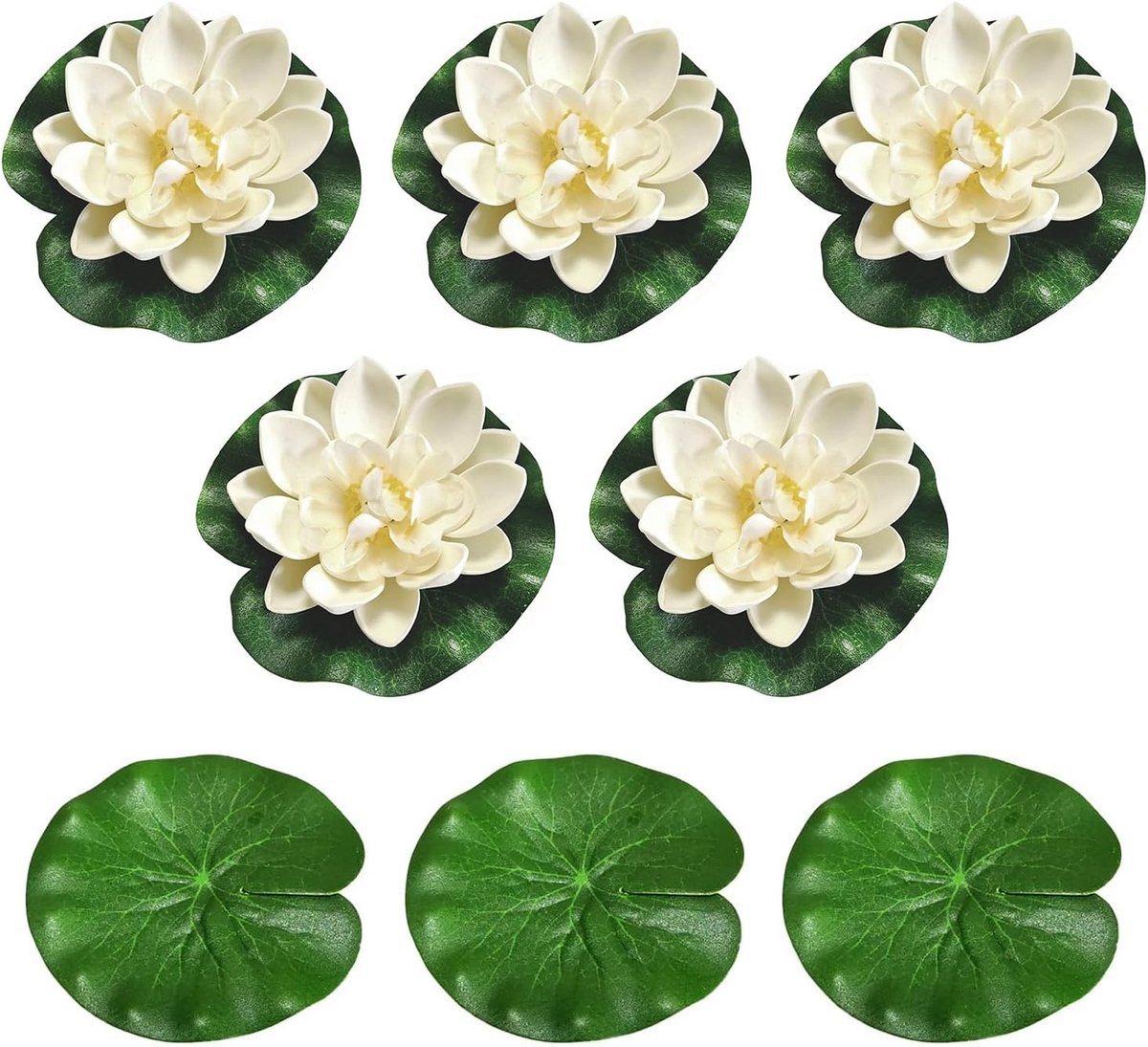 Vijverdecoratie Set 8-delig - EVA Lotusbladeren & Zwemmende Bloemen - Creëer een Harmonieuze Oasis - ShopVlot