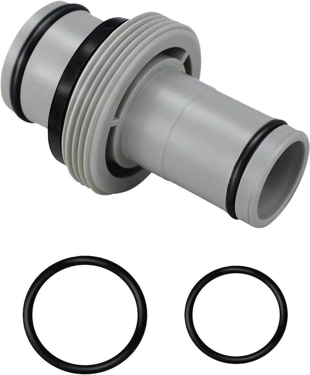 Zwembadslangadapter 32mm naar 38mm - Rechte adapter van grijs PP - Voor het verbinden van slangen - ShopVlot