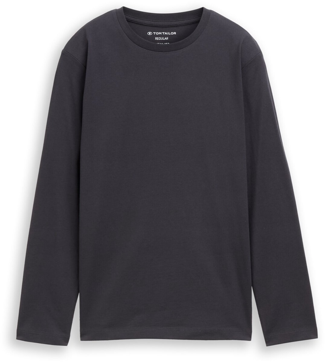 Tom Tailor - T-shirt met lange mouwen en print op de rug - Maat 140 - coal grey