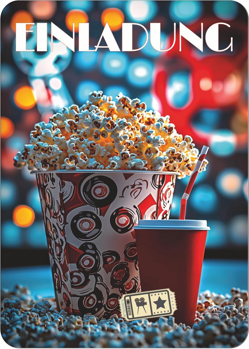 Verjaardagsuitnodigingen cinema - creatief filmontwerp - ideale uitnodiging voor kinderen - ShopVlot