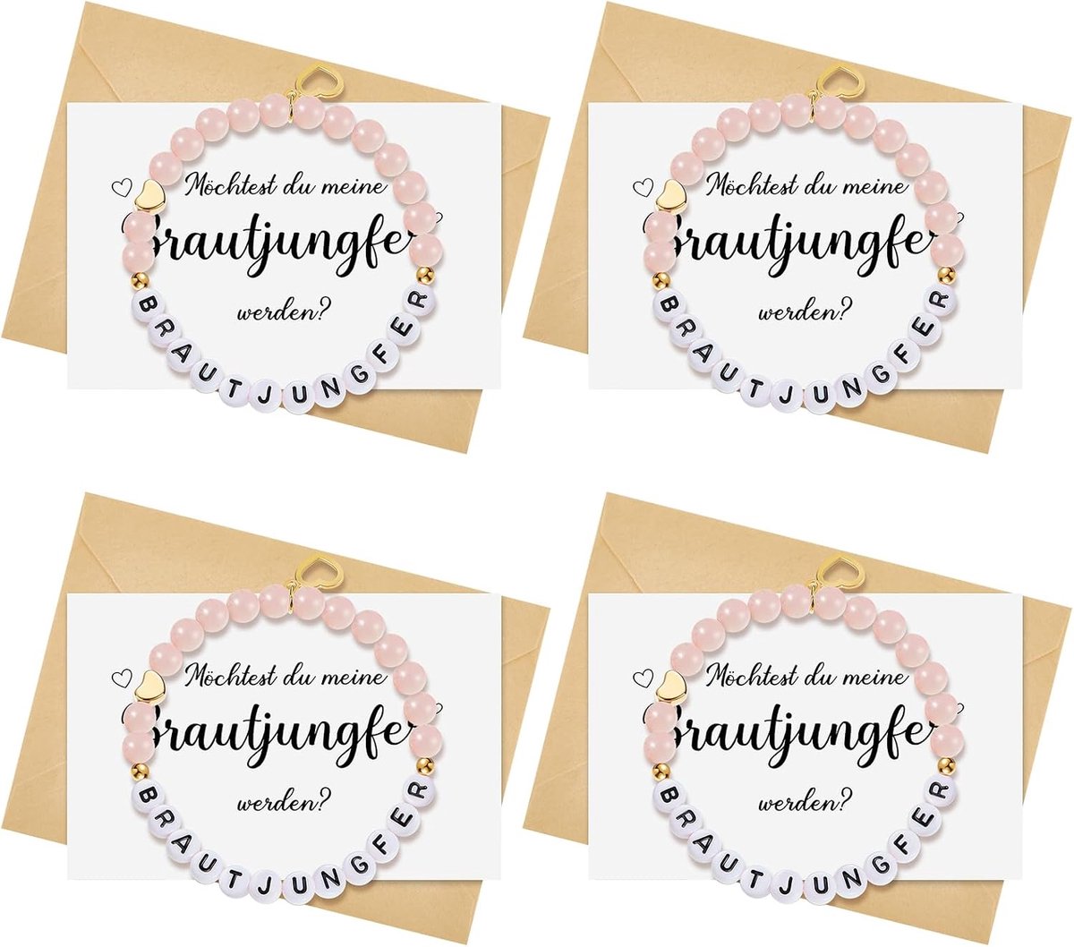 cadeauset voor bruidsmeisjes - verstelbare armband - met uitnodigingen en enveloppen - perfect voor bruiloften - ShopVlot