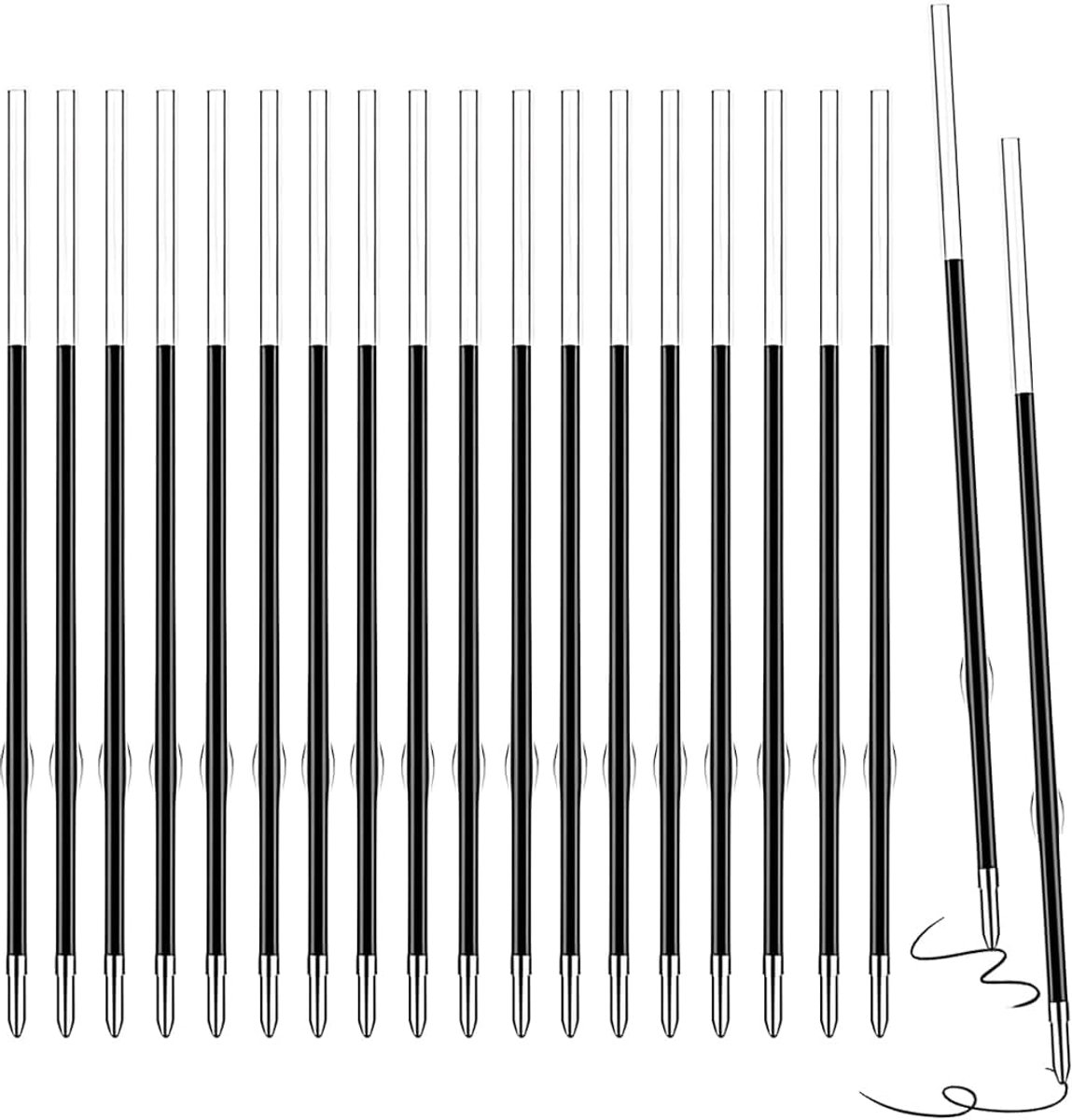 Balpen navullingen 60 stuks - Zwart - 1 mm puntdikte - Voor soepel schrijven - ShopVlot