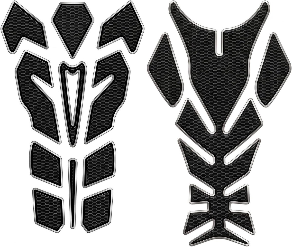 Tank Pads Motorfiets 3D - Spider & Devil Design - Zwart Zilver - Krasbescherming en Verbeterde Grip - ShopVlot