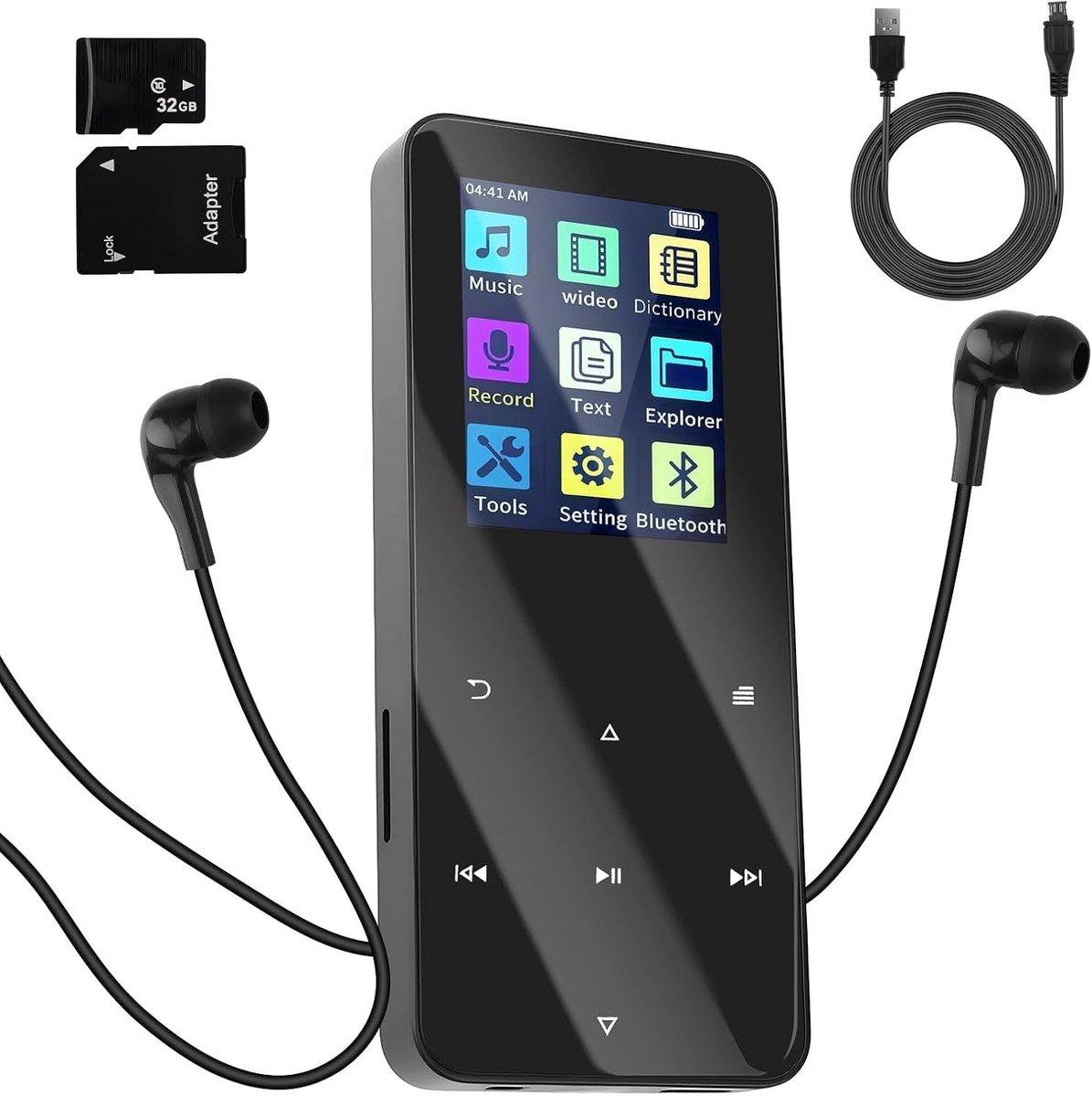 MP3-speler Bluetooth 5.3 - metaal - 32 GB - ideaal voor sport - ShopVlot